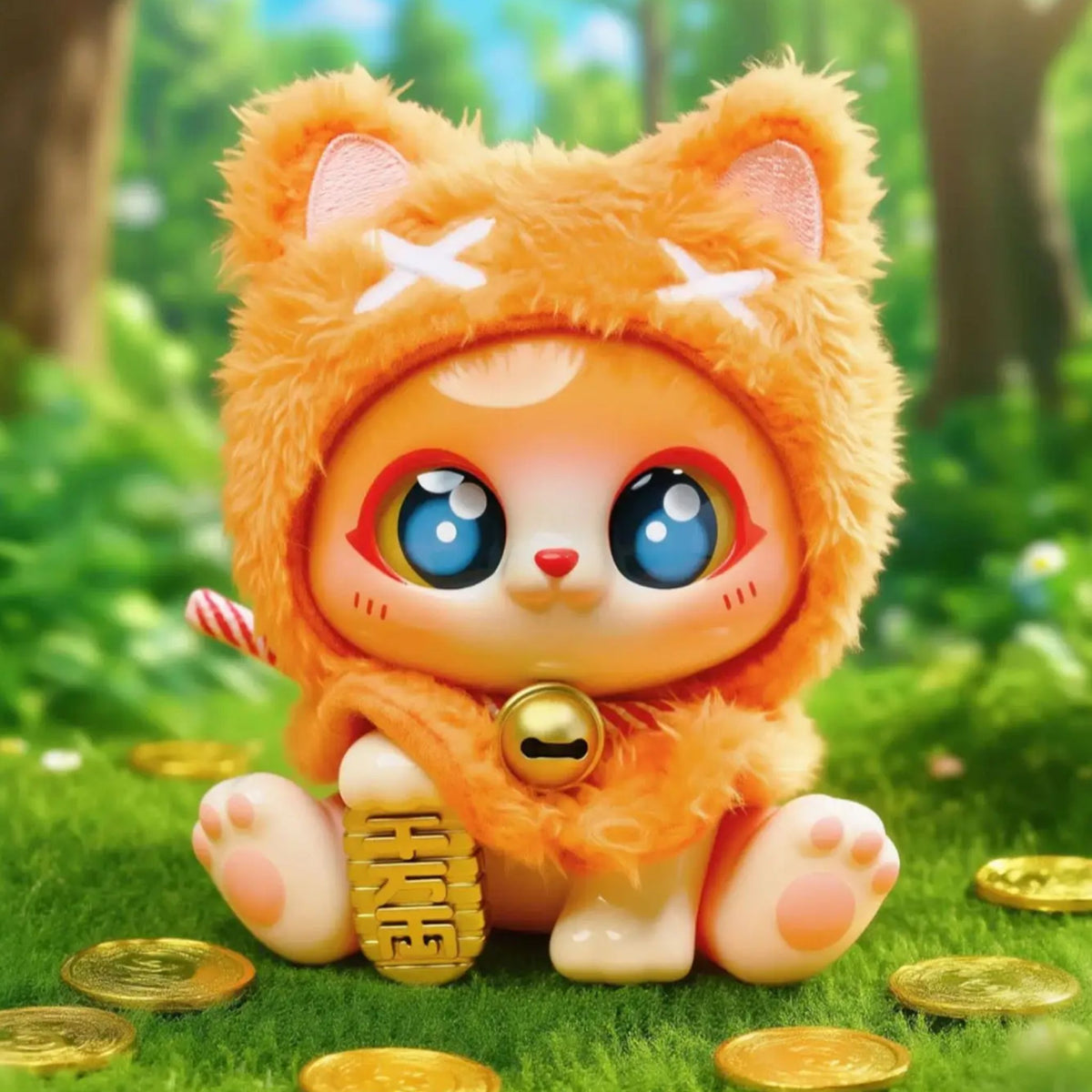 Lucky Kitty Cape Serie ~ Trading Figur ~ Charakter: Orange