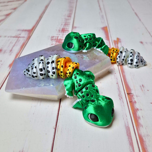 Chibitsu - Gecko grüne Vers. - 3D gedruckte Echse - Größe M