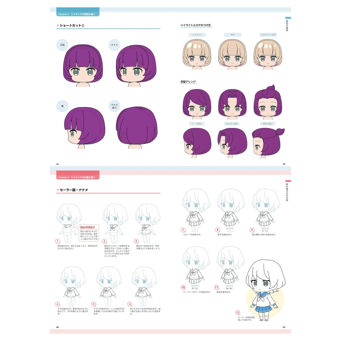 How to draw - jap. Zeichenbuch - Mini Charas und Kleidung