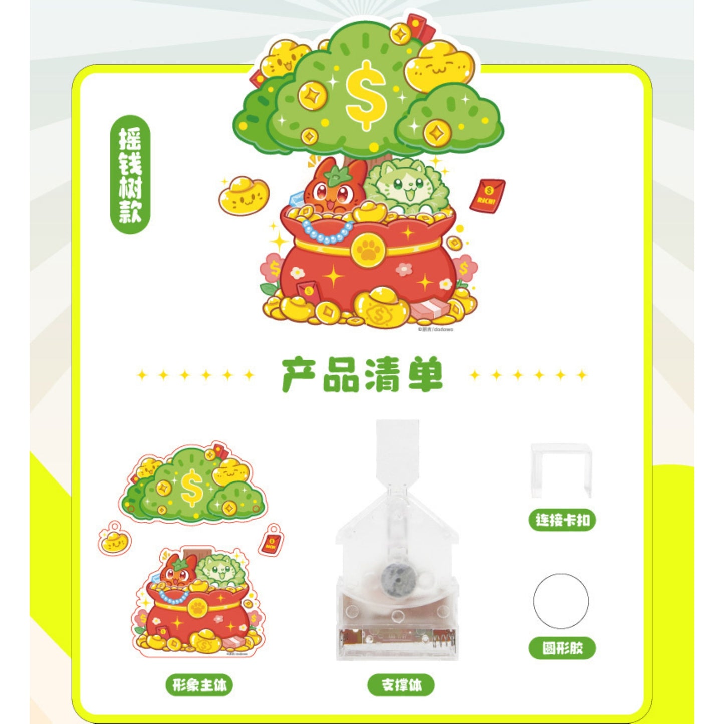 Vegetable Fairy ~ New Year Glücksbringer ~ Acrylaufsteller Geldbaum