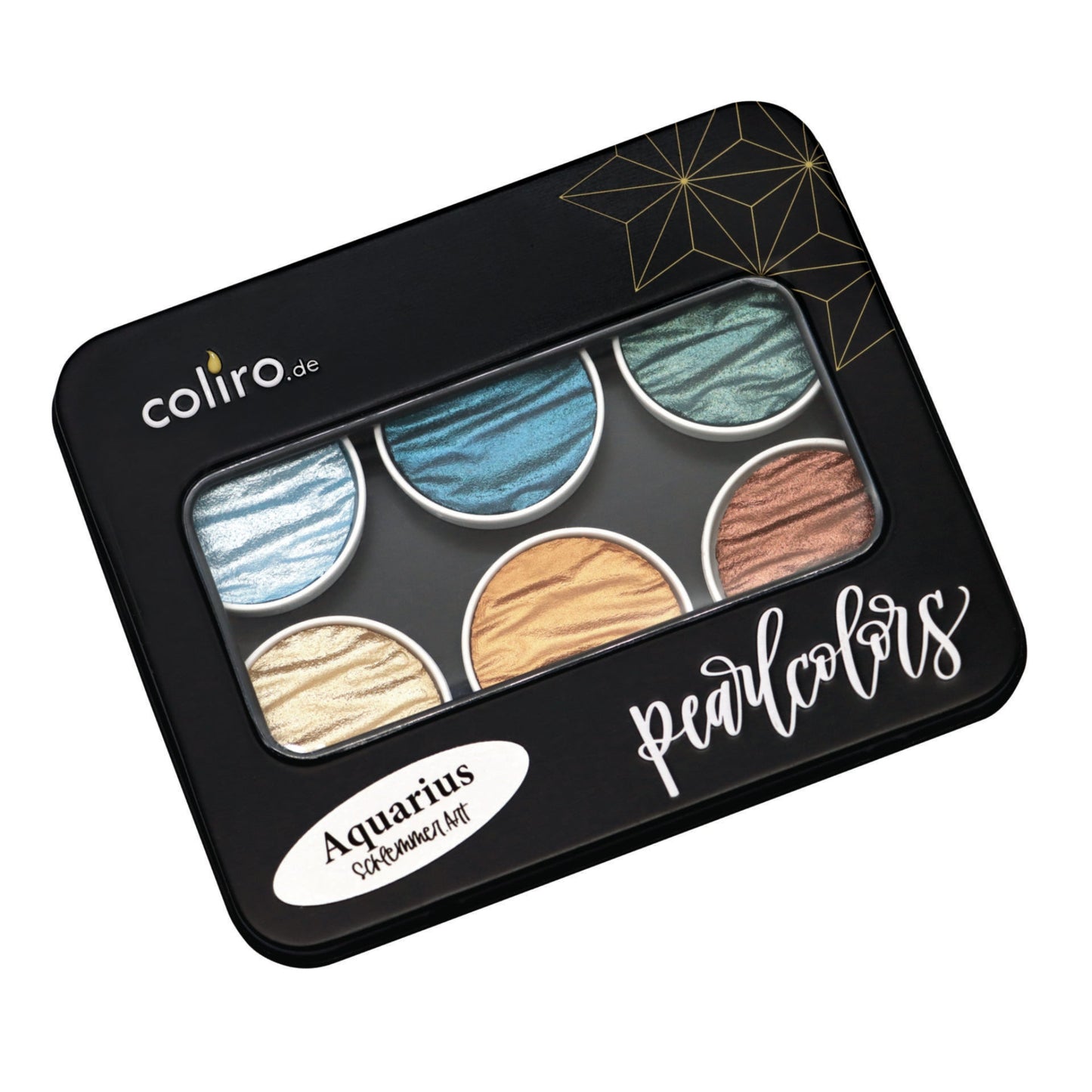 Coliro® Pearlcolor 6er Set im Blechetui: Aquarius