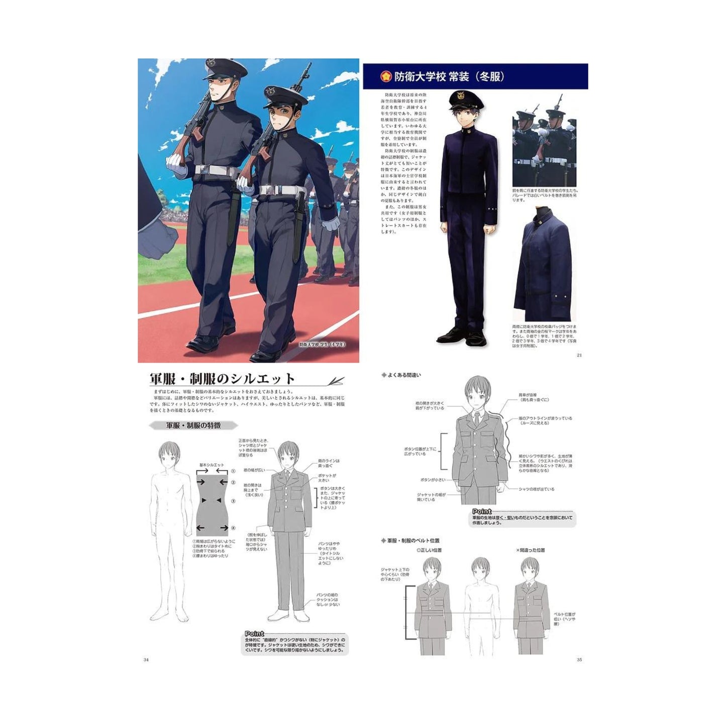 How to draw - jap. Zeichenbuch - Uniformen US Army, ASDF, JSDF