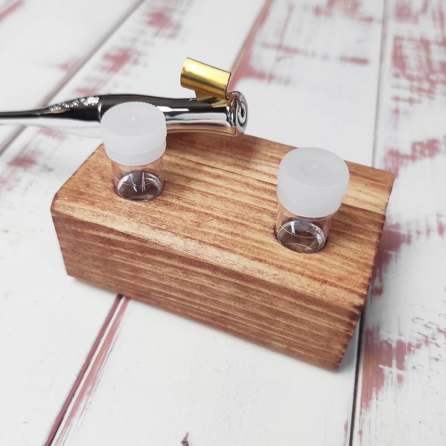 Dinky Dip 2er Halter mit Mulde TEAK inkl. 2 Dinky Dips