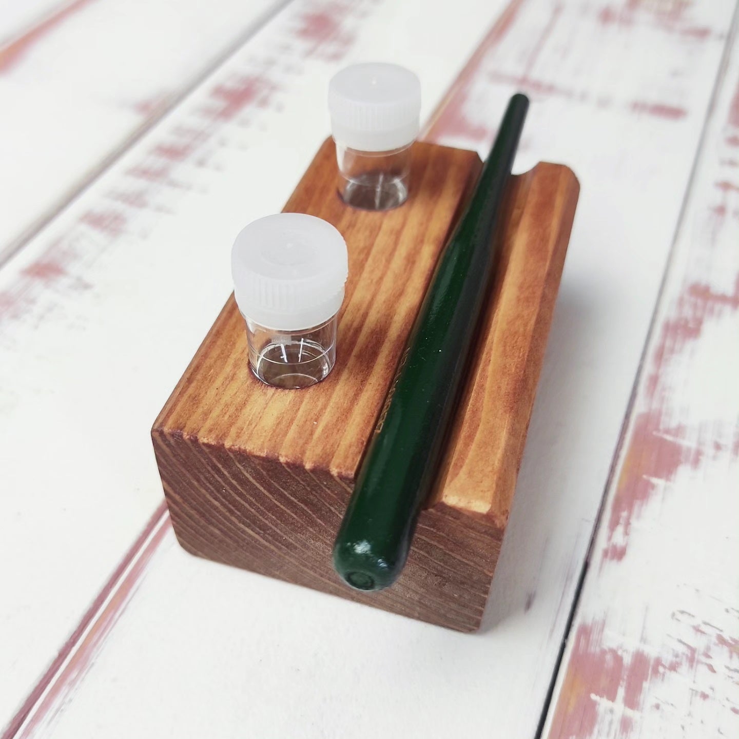Dinky Dip 2er Halter mit Mulde TEAK inkl. 2 Dinky Dips