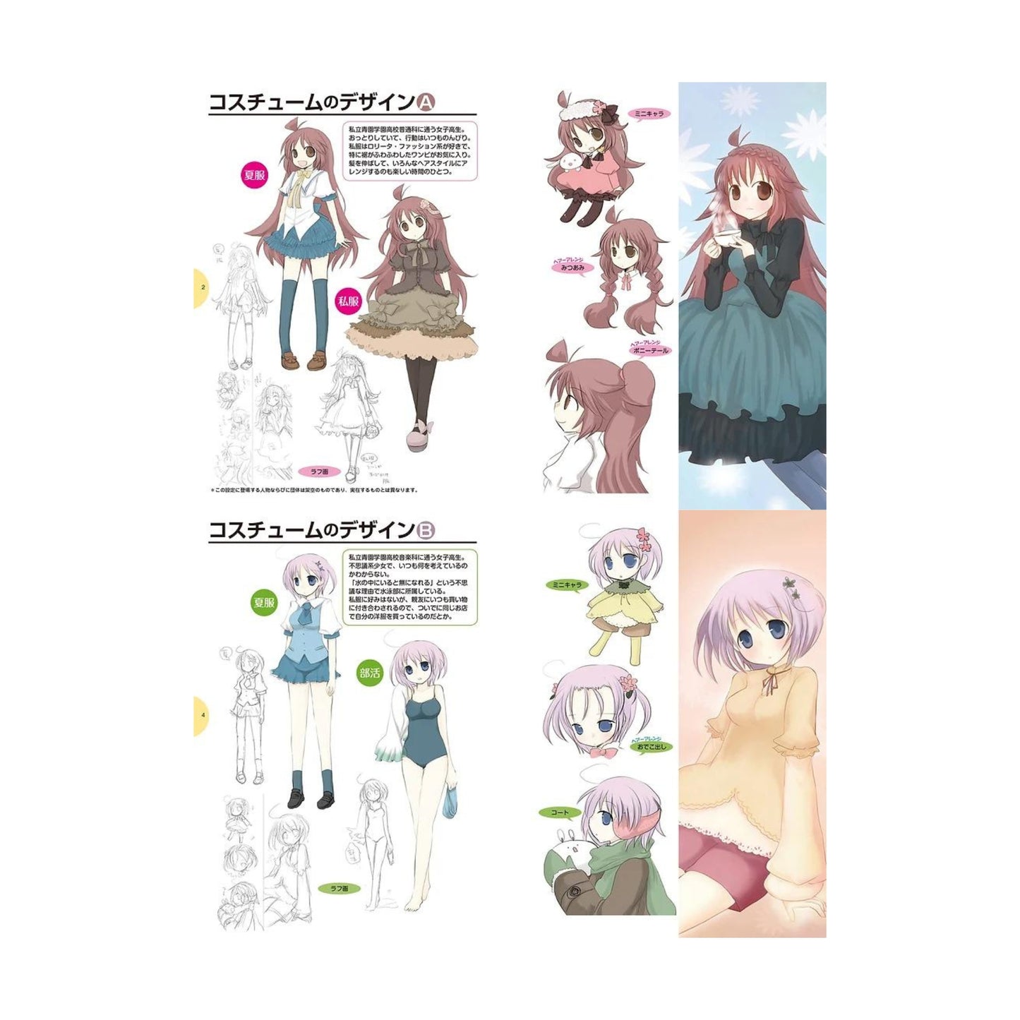 How to draw - jap. Zeichenbuch - Moe Charas - Kostüme