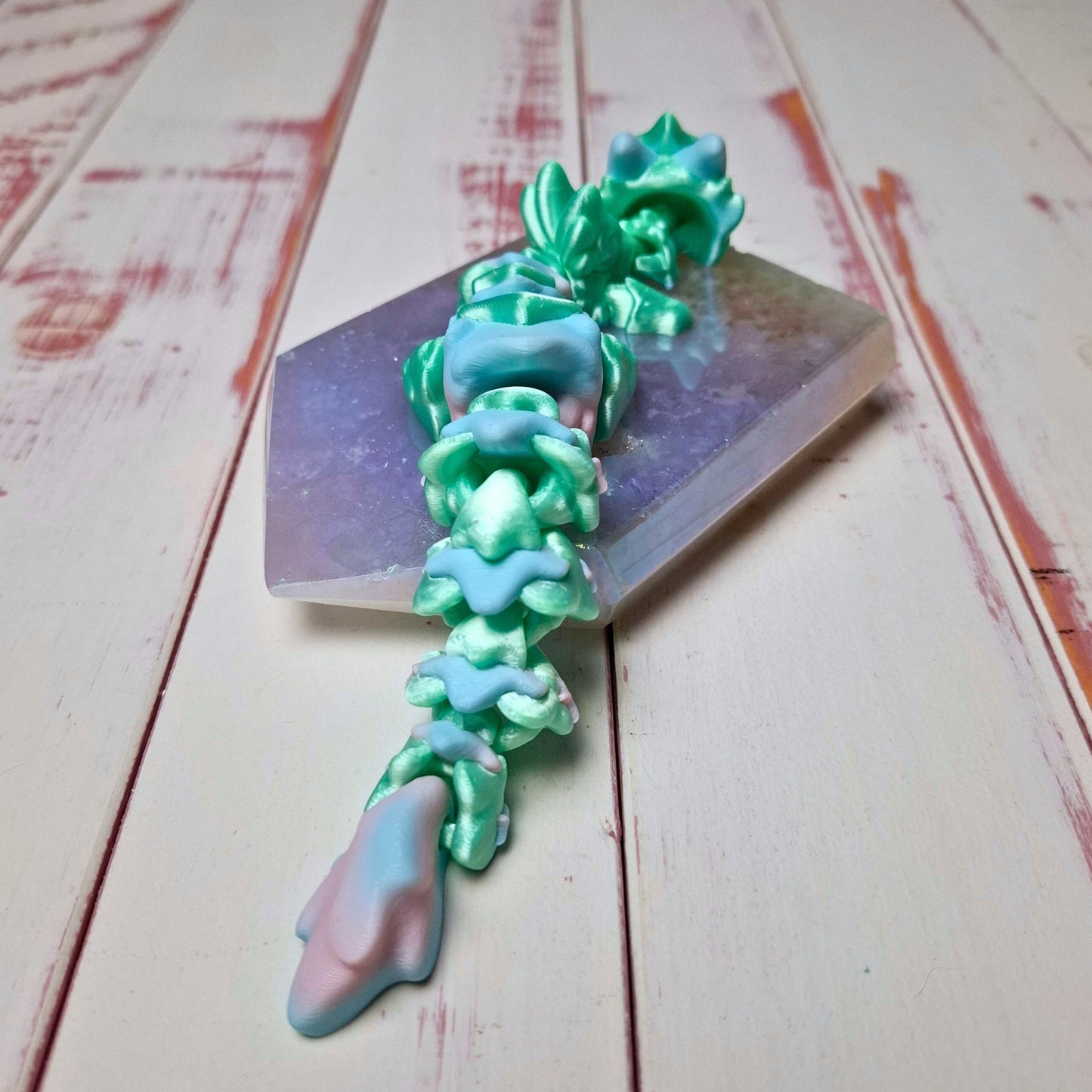 Chibitsu - Kawaii-Drache Mint Vers. - 3D gedruckter Flexi-Drache - Größe M