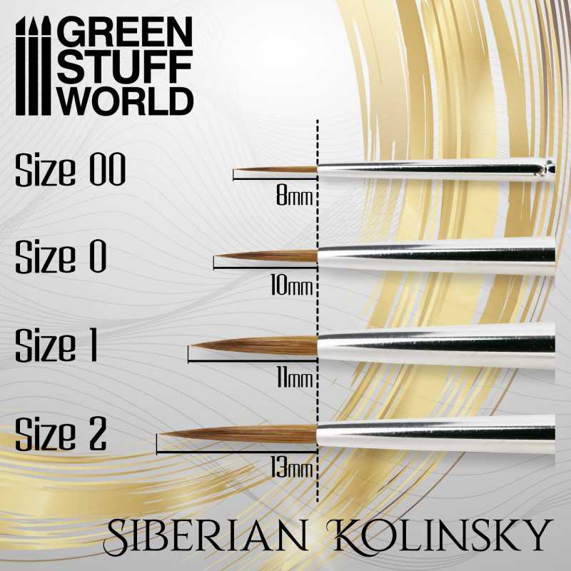 GOLD SERIES Sibirischer Kolinsky Haarpinsel - Größe 00 - 8mm lang