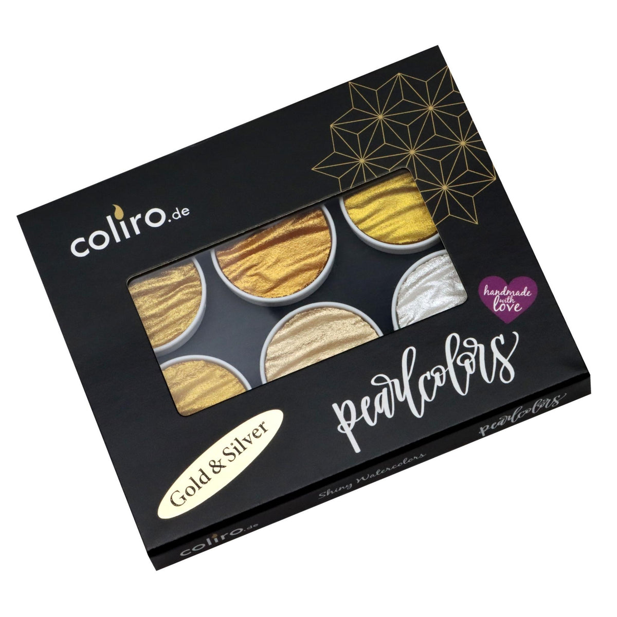 FINETEC GmbH - Coliro® Pearlcolors - 6er Set: Gold & Silver (Blechetui)