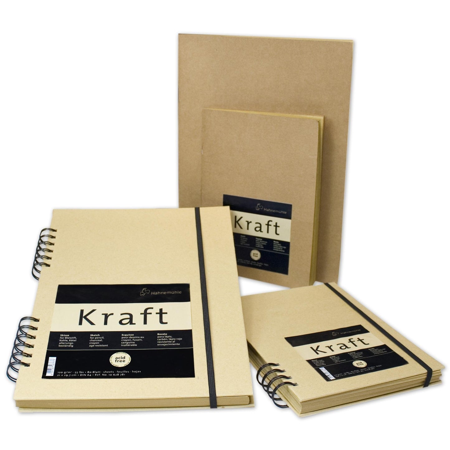 Hahnemühle Kraftpapier Skizzenbuch o. Skizzenheft in DINA4 o. DINA5