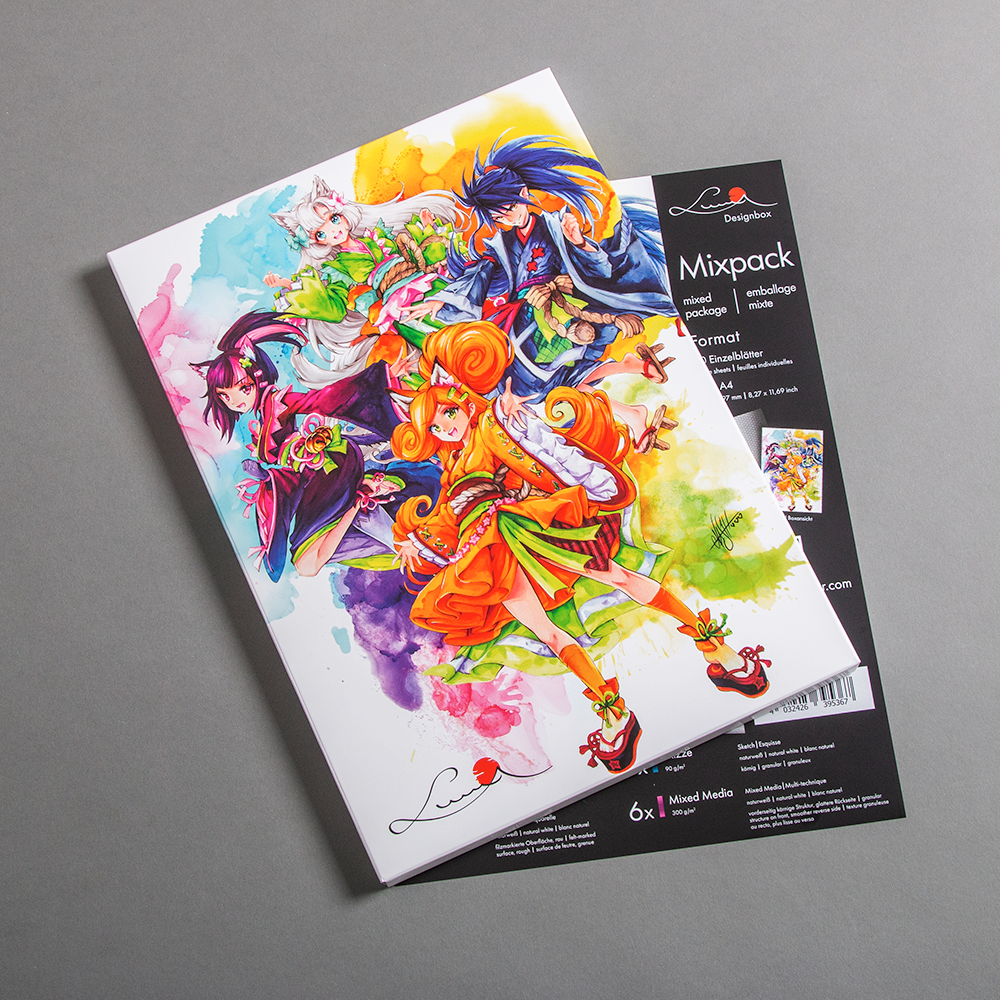 Luma Mixpack - 4 versch. Zeichenpapier - 40 Blatt