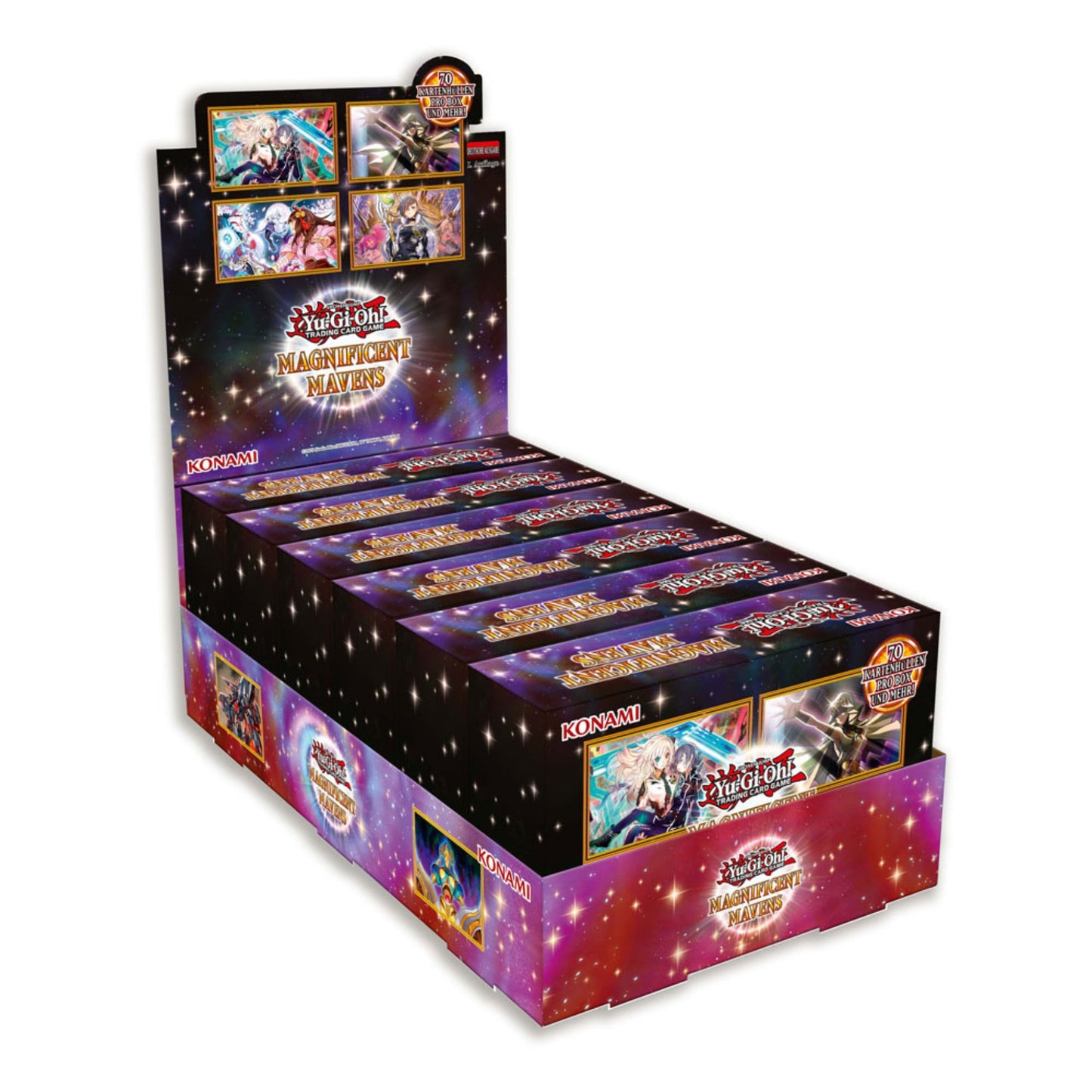 Yu-Gi-Oh! Magnificent Mavens Box *Deutsche Version* 70 Kartenhüllen + 4 Booster