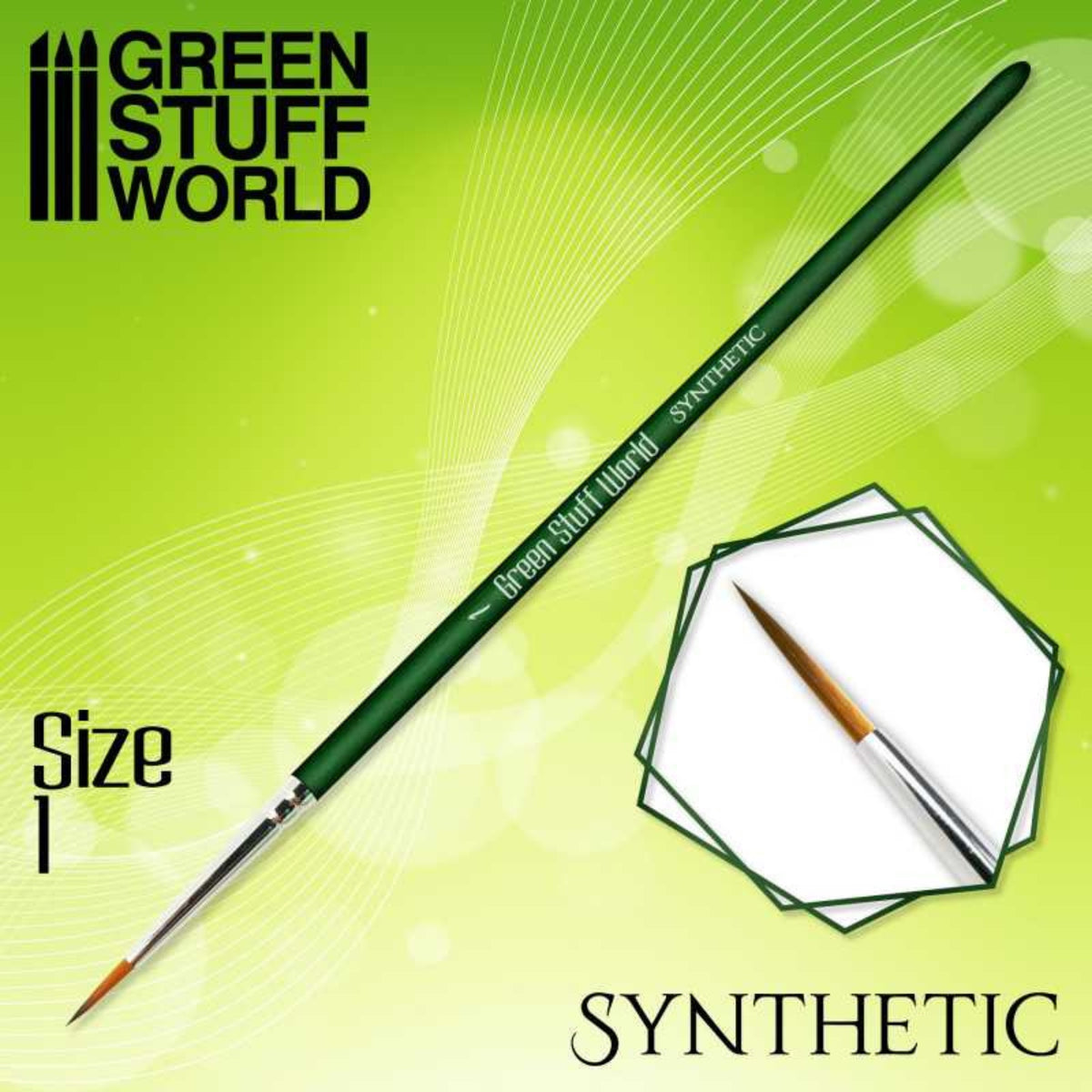 GREEN SERIES synthetische Haarpinsel - Größe 1 - 11mm lang