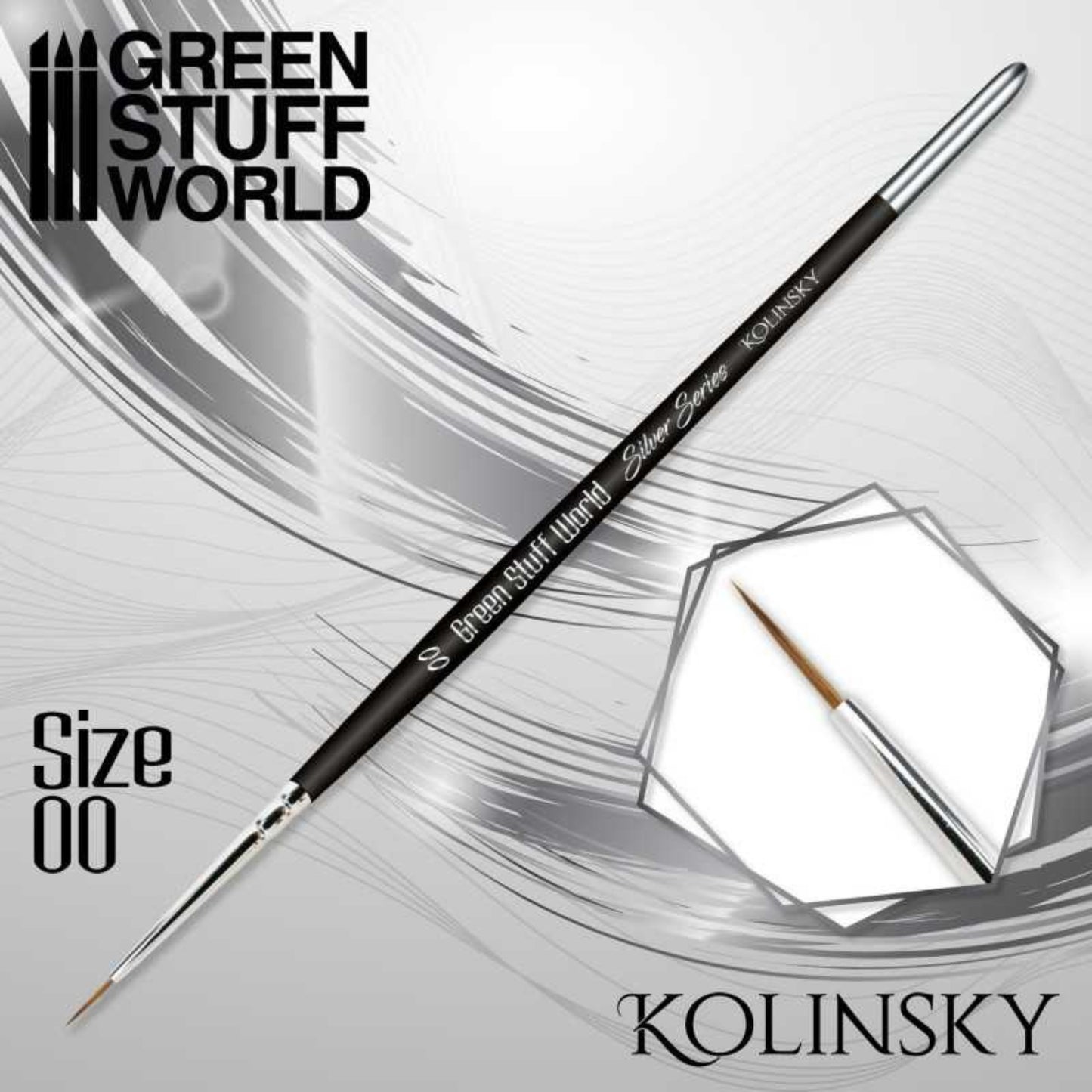 SILVER SERIES Kolinsky Haarpinsel - Größe 00 - 8mm lang