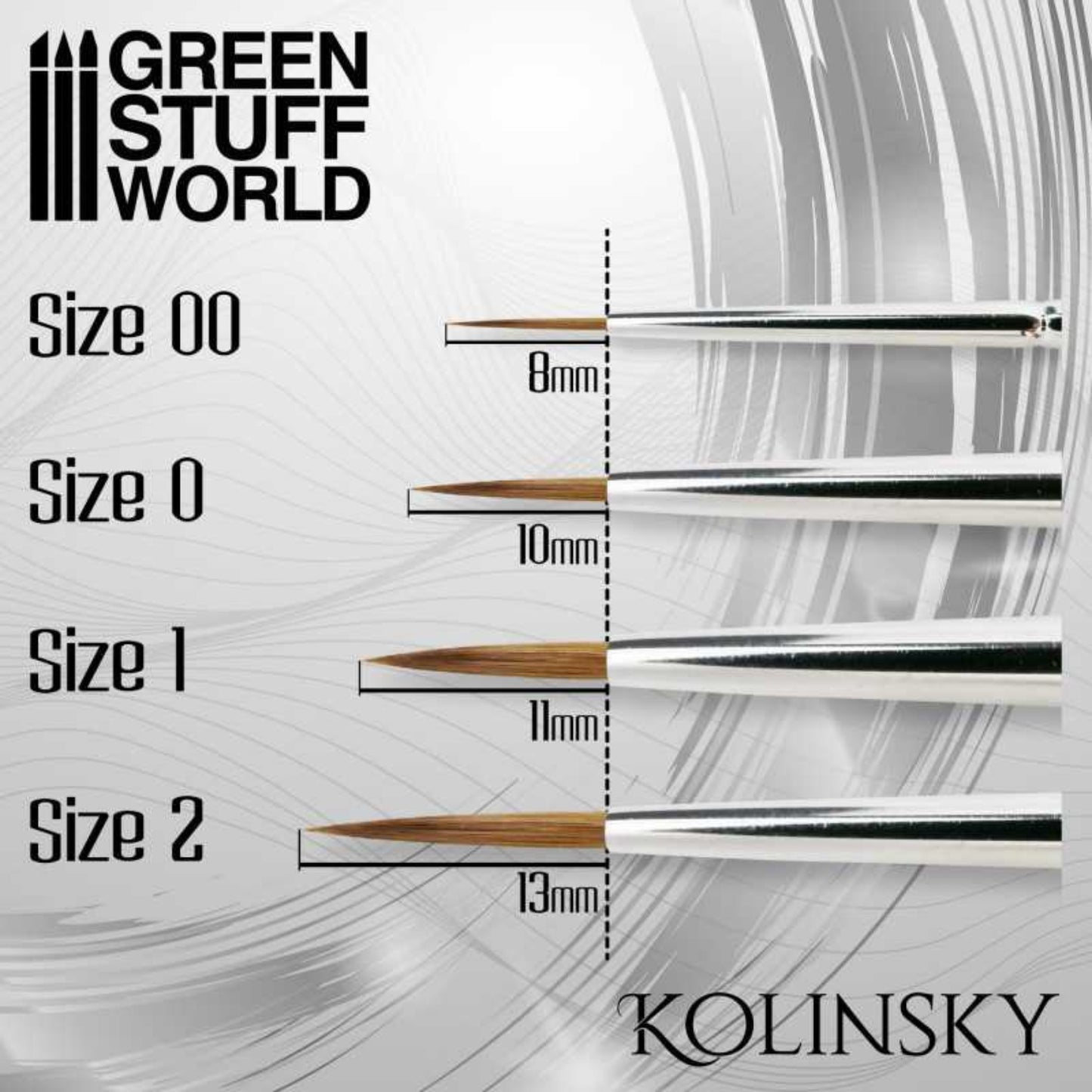 SILVER SERIES Kolinsky Haarpinsel - Größe 2 - 13mm lang