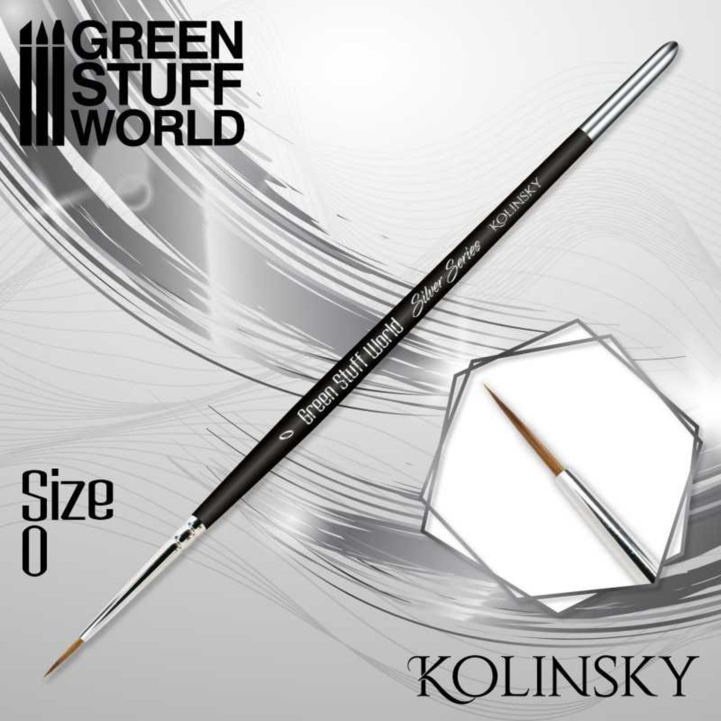 SILVER SERIES Kolinsky Haarpinsel - Größe 0 - 10mm lang