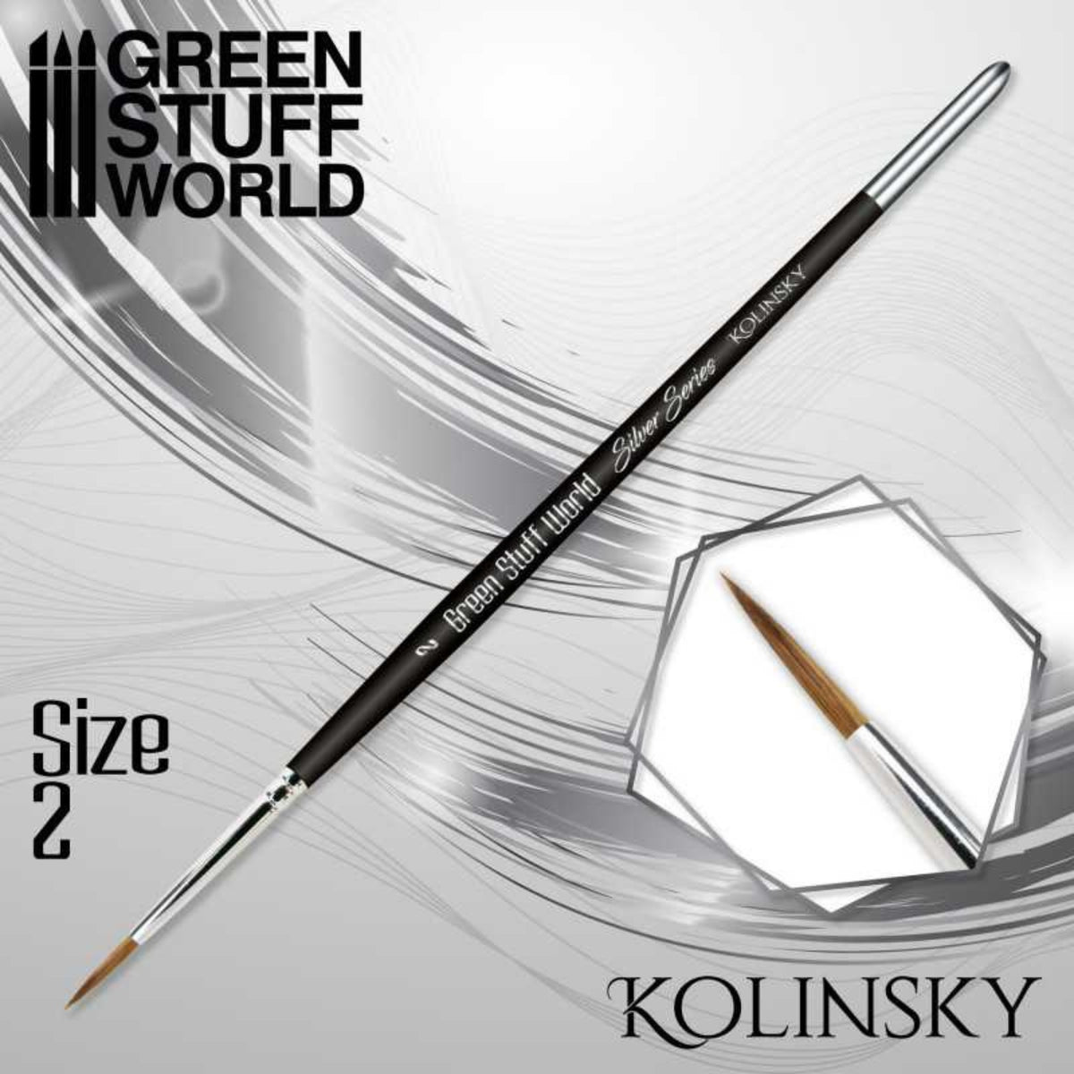 SILVER SERIES Kolinsky Haarpinsel - Größe 2 - 13mm lang