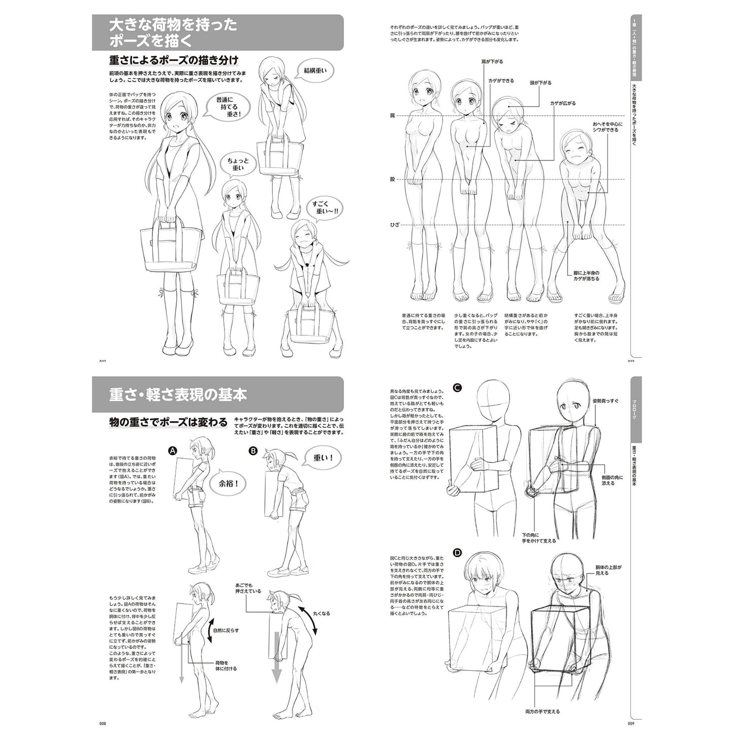 How to draw - jap. Zeichenbuch - Ausdruck von Gewicht und Leichtigkeit im Manga
