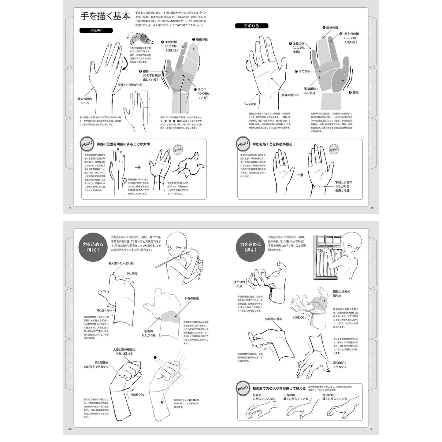 How to draw - jap. Zeichenbuch - Gestiken der Hand - Illustrations-Posen-Sammlung