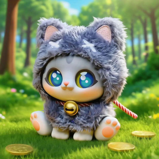 Lucky Kitty Cape Serie ~ Trading Figur ~ Charakter: Grey