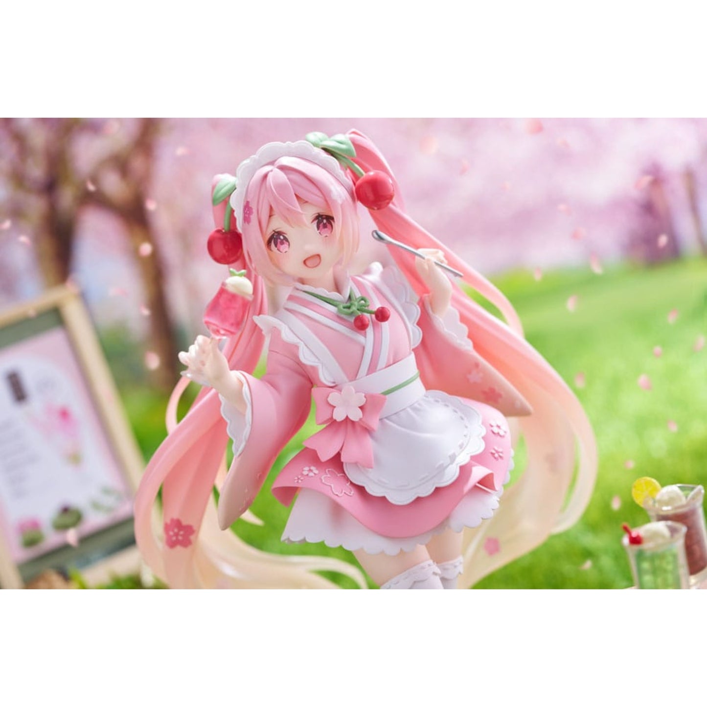 Hatsune Miku PVC Statue Newley Written Sakura Miku Japanese Cafe Ver. | Taito 18 cm