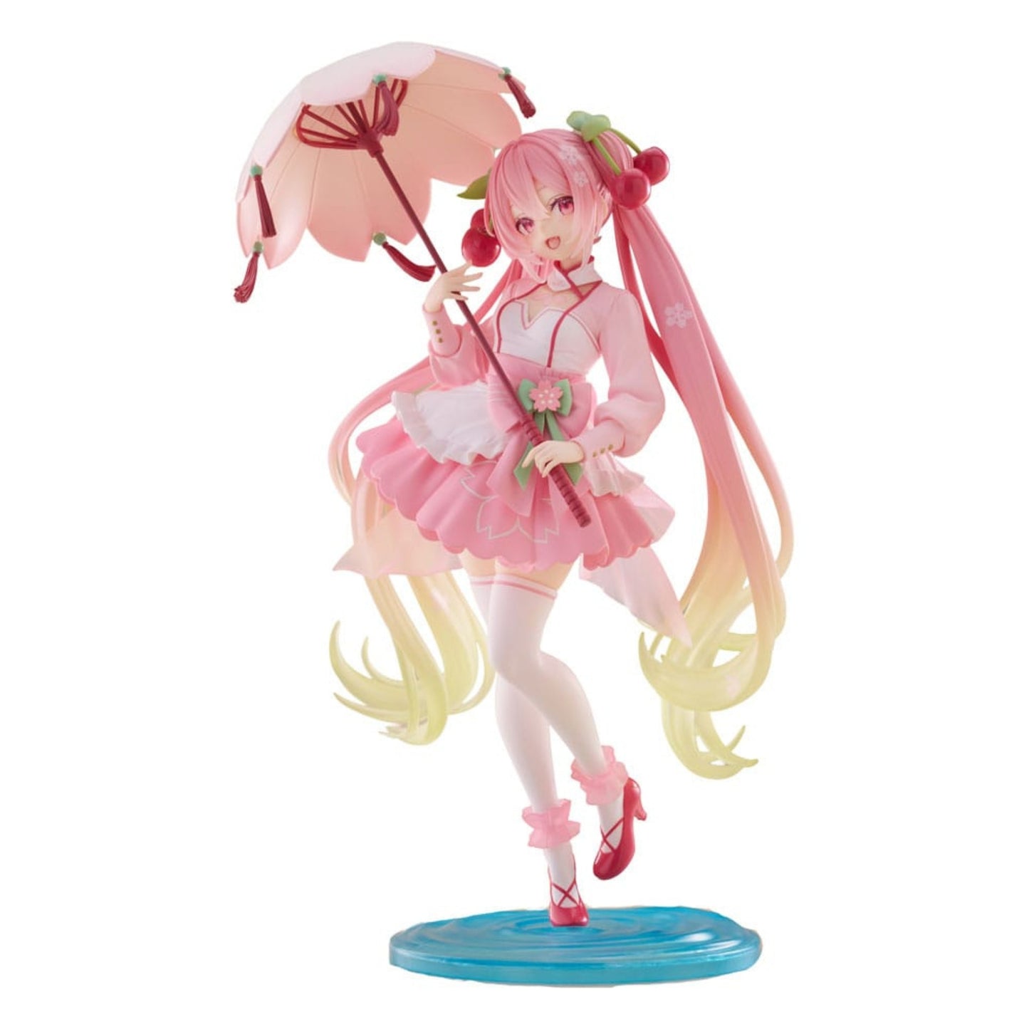 Hatsune Miku AMP+ PVC Statue – Newly Written Sakura Miku Sakura Dress Ver. | TAITO 21 cm