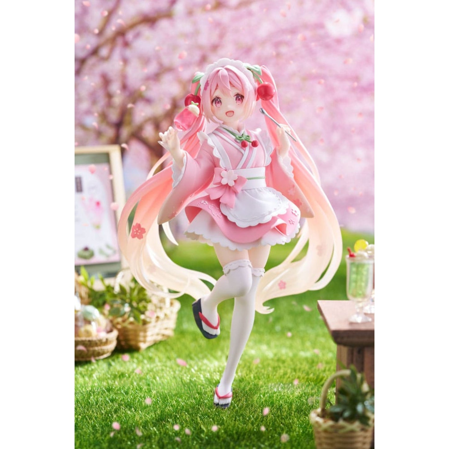 Hatsune Miku PVC Statue Newley Written Sakura Miku Japanese Cafe Ver. | Taito 18 cm