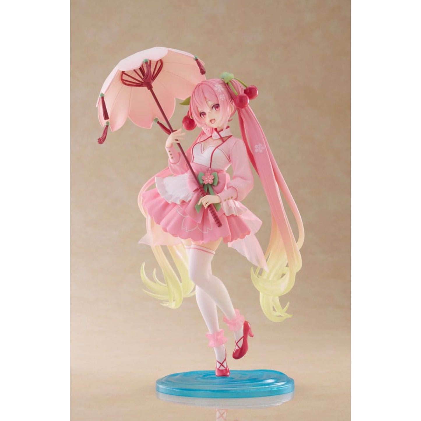 Hatsune Miku AMP+ PVC Statue – Newly Written Sakura Miku Sakura Dress Ver. | TAITO 21 cm