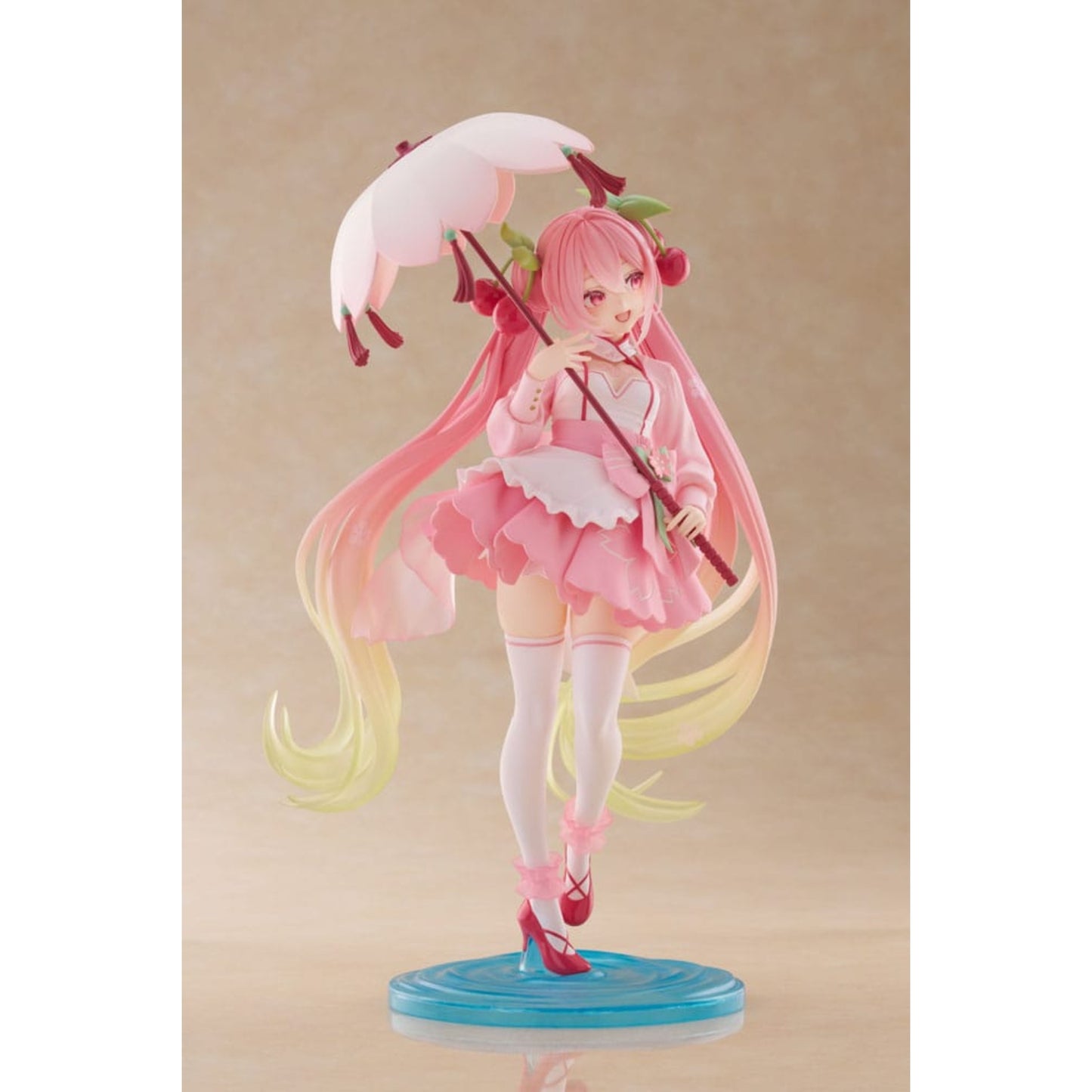 Hatsune Miku AMP+ PVC Statue – Newly Written Sakura Miku Sakura Dress Ver. | TAITO 21 cm