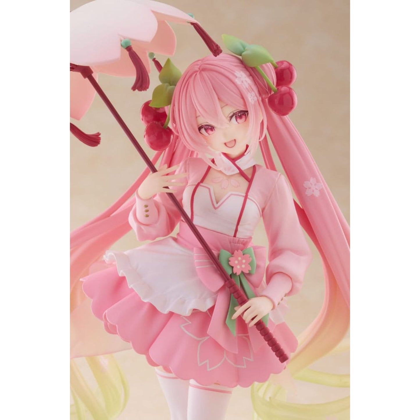 Hatsune Miku AMP+ PVC Statue – Newly Written Sakura Miku Sakura Dress Ver. | TAITO 21 cm
