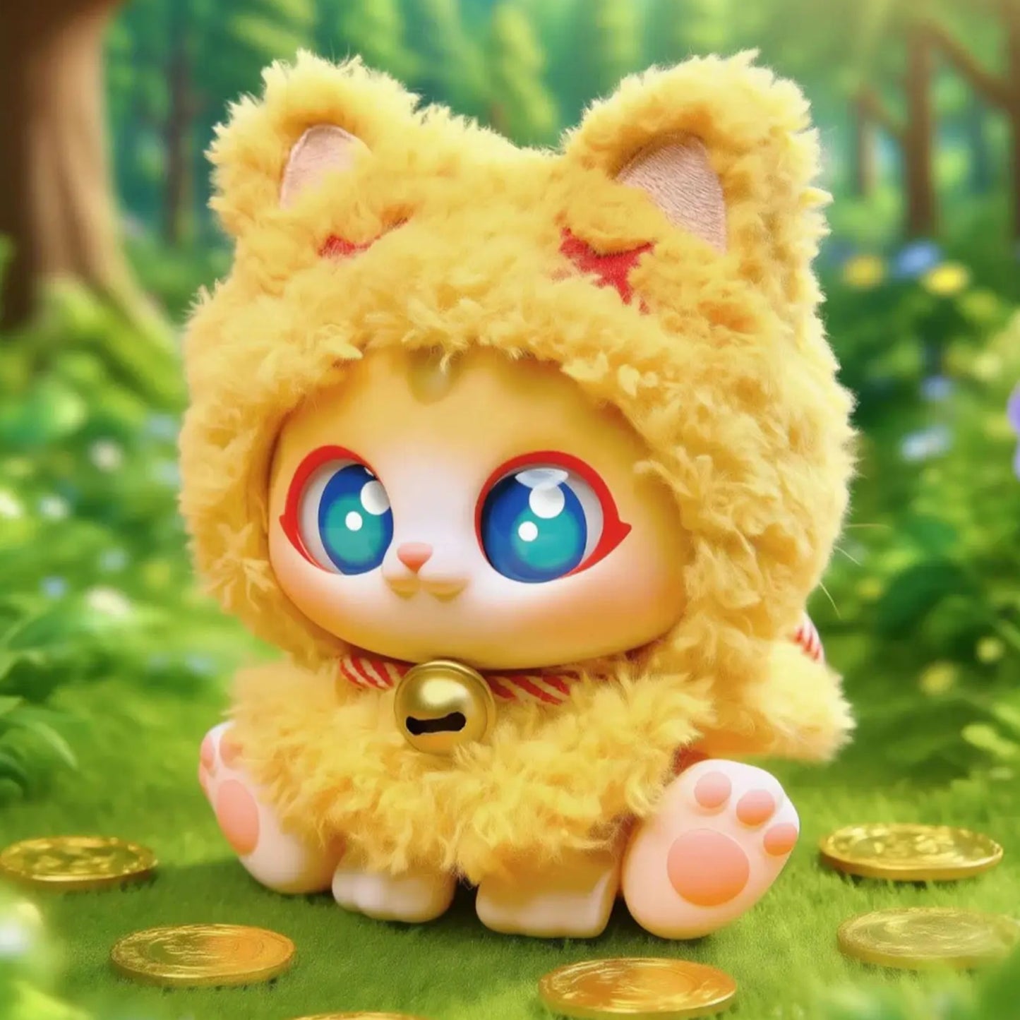 Lucky Kitty Cape Serie ~ Trading Figur ~ Charakter: Yellow