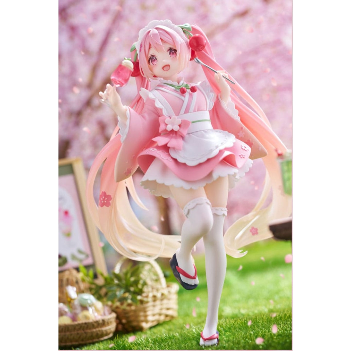 Hatsune Miku PVC Statue Newley Written Sakura Miku Japanese Cafe Ver. | Taito 18 cm