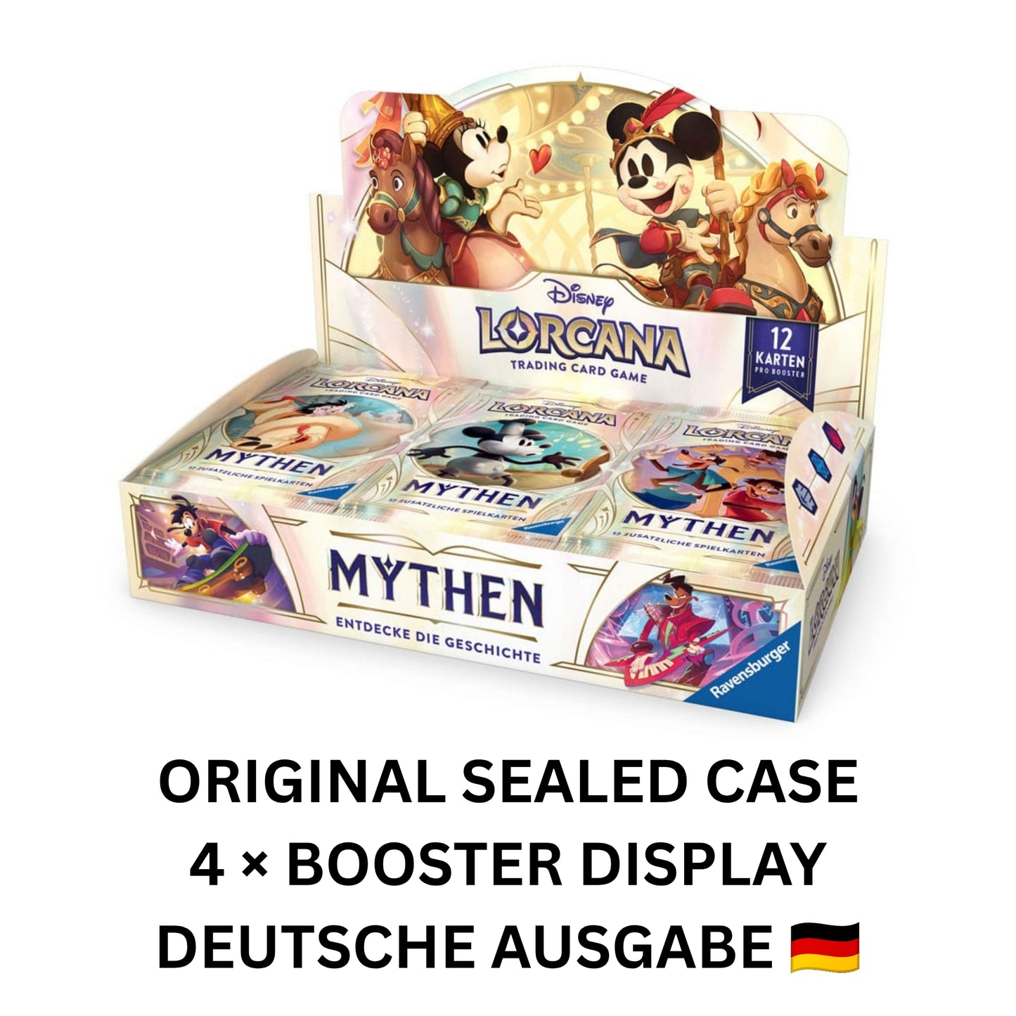 Disney Lorcana Mythen – Booster Display | 4er Sealed Case – Deutsch