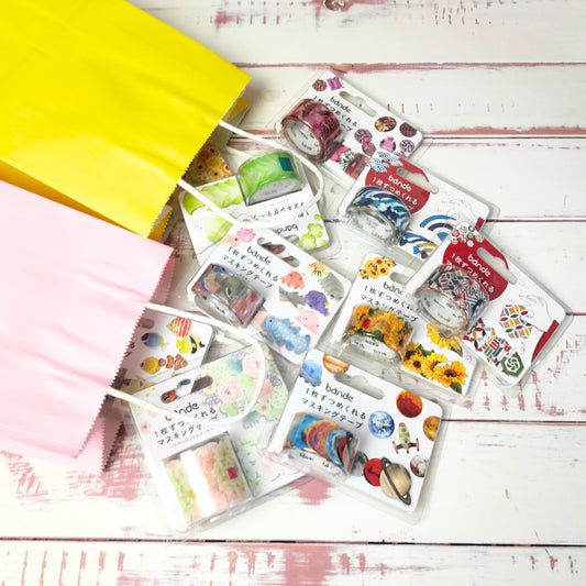 Washi Sticker Fukubukuro Wundertüte mit 6 verschiedenen Washi-Sticker-Rollen