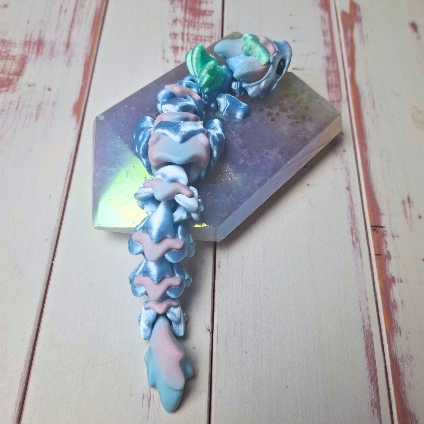 Chibitsu - Kawaii-Drache babyblaue Vers. - 3D gedruckter Flexi-Drache - Größe M