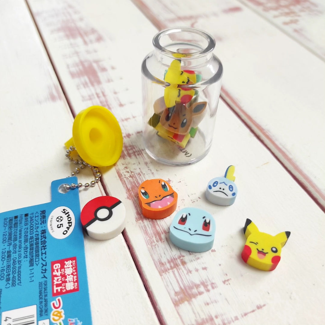 Pokemon Tsume Tsume Radiergummi Set (12 Radiergummis + Flasche)