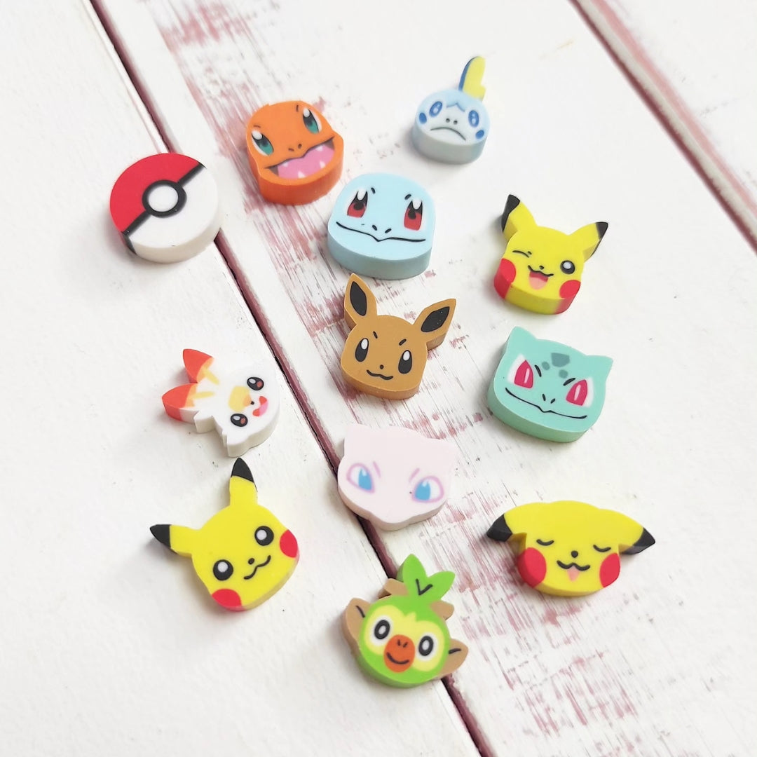 Pokemon Tsume Tsume Radiergummi Set (12 Radiergummis + Flasche)