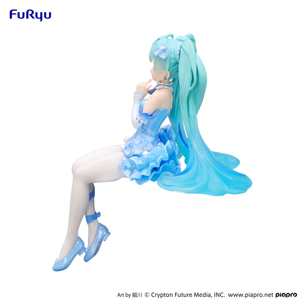 Hatsune Miku Noodle Stopper PVC Statue Flower Fairy Nemophila Pail Blue Color Ver.