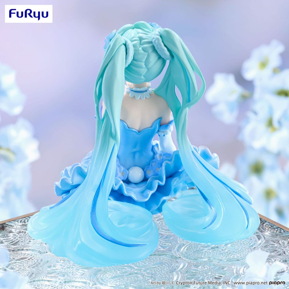 Hatsune Miku Noodle Stopper PVC Statue Flower Fairy Nemophila Pail Blue Color Ver.
