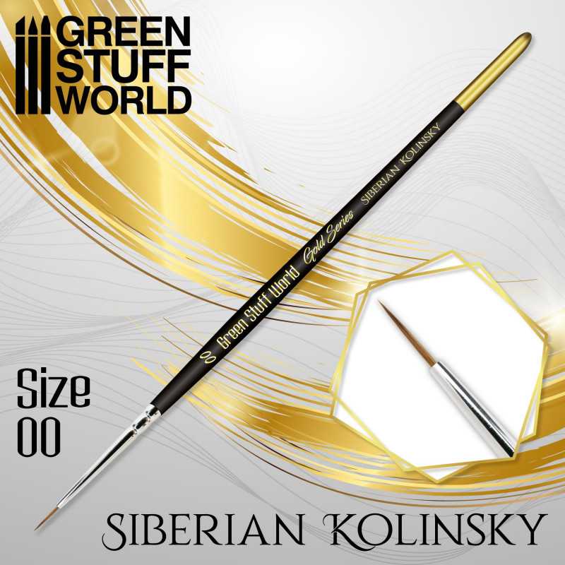 GOLD SERIES Sibirischer Kolinsky Haarpinsel - Größe 00 - 8mm lang