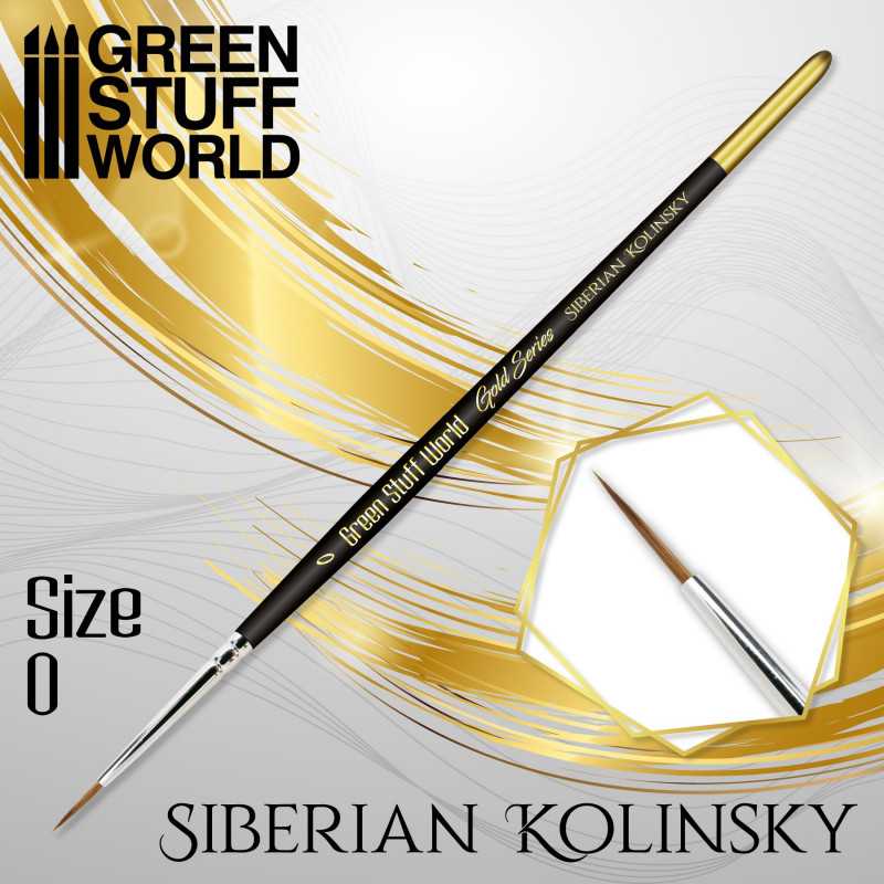 GOLD SERIES Sibirischer Kolinsky Haarpinsel - Größe 0 - 10mm lang