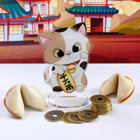 Hidekos Artwork - calico Maneki Neko Acryl Aufsteller | Standee - einseitig bedruckt, ca. 10cm