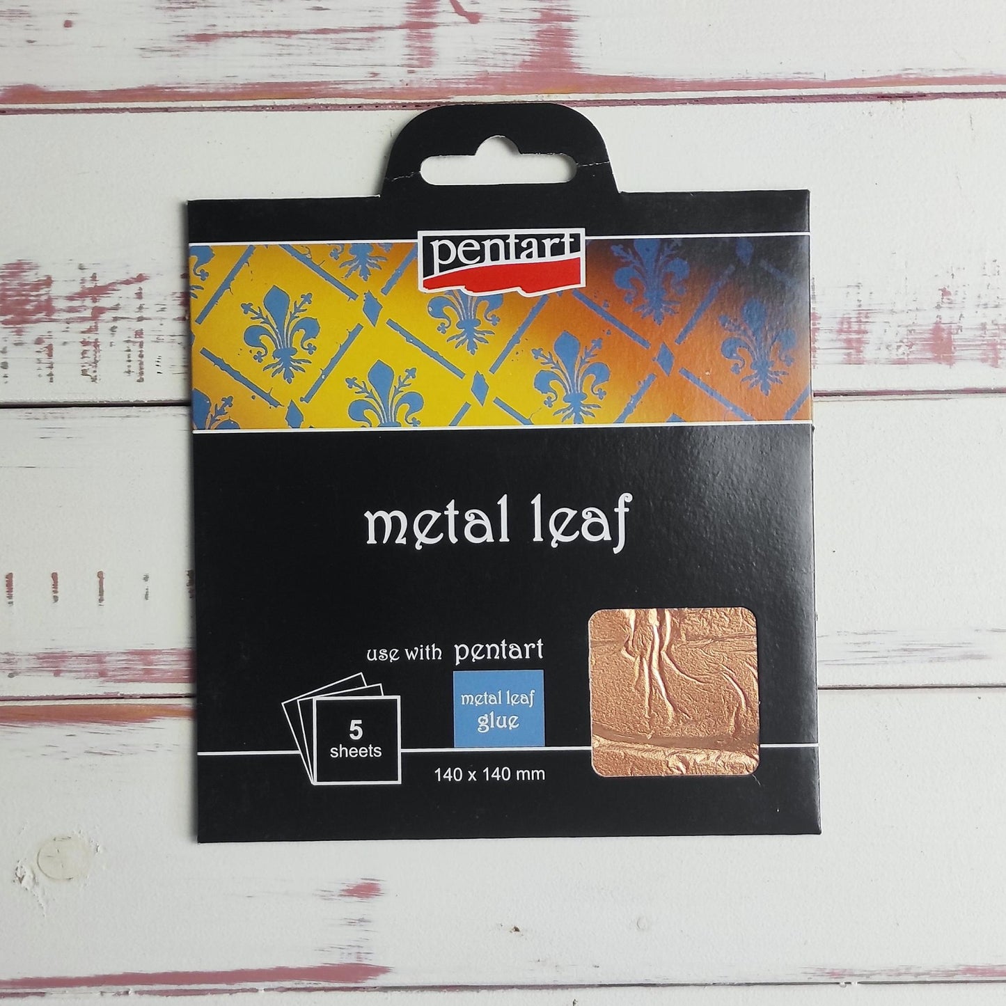 pentart metal leaf - Blattmetall - Gold | Silber | Bronze/Kupfer - 5 Blätter 14x14cm