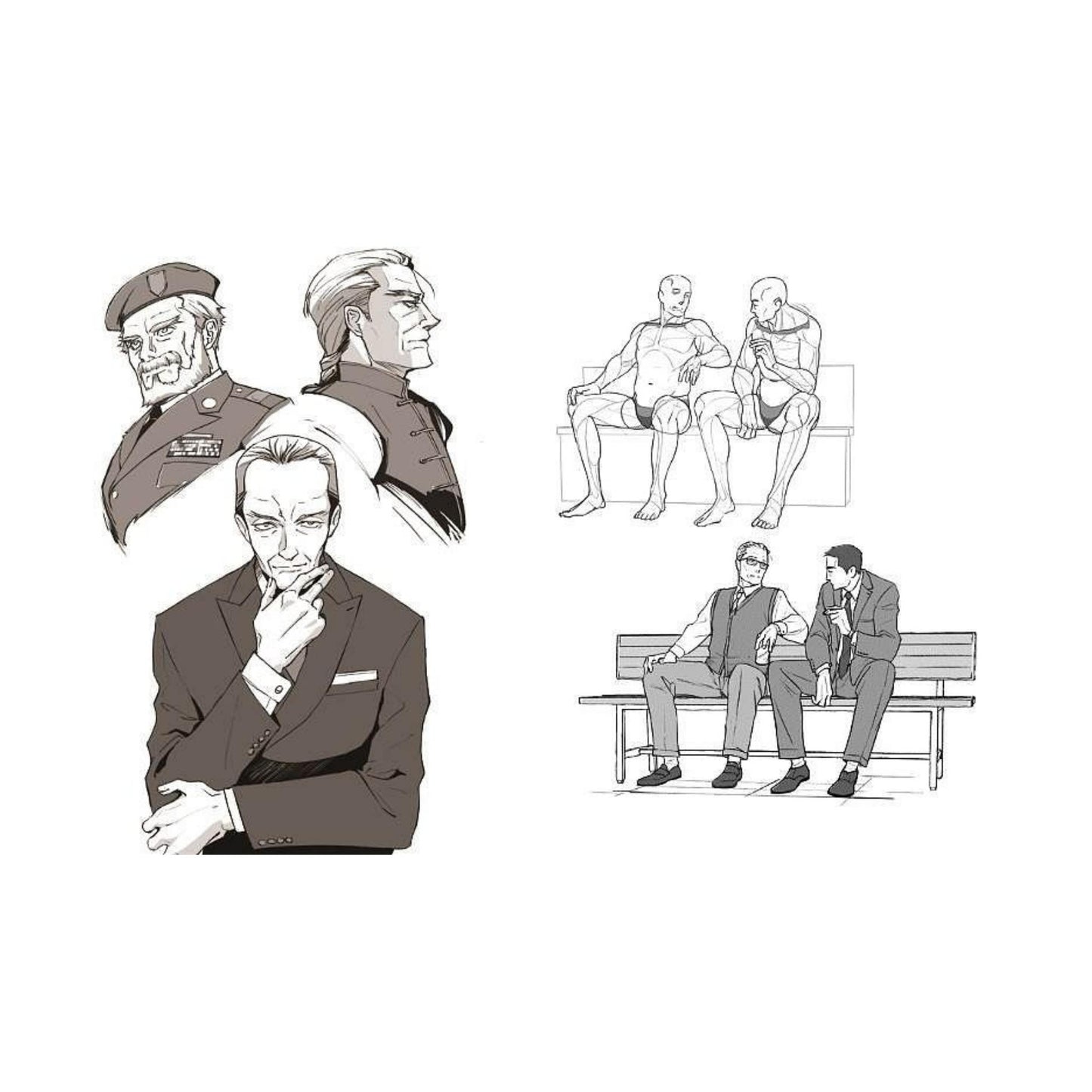 How to draw jap. Zeichenbuch - ältere Männer