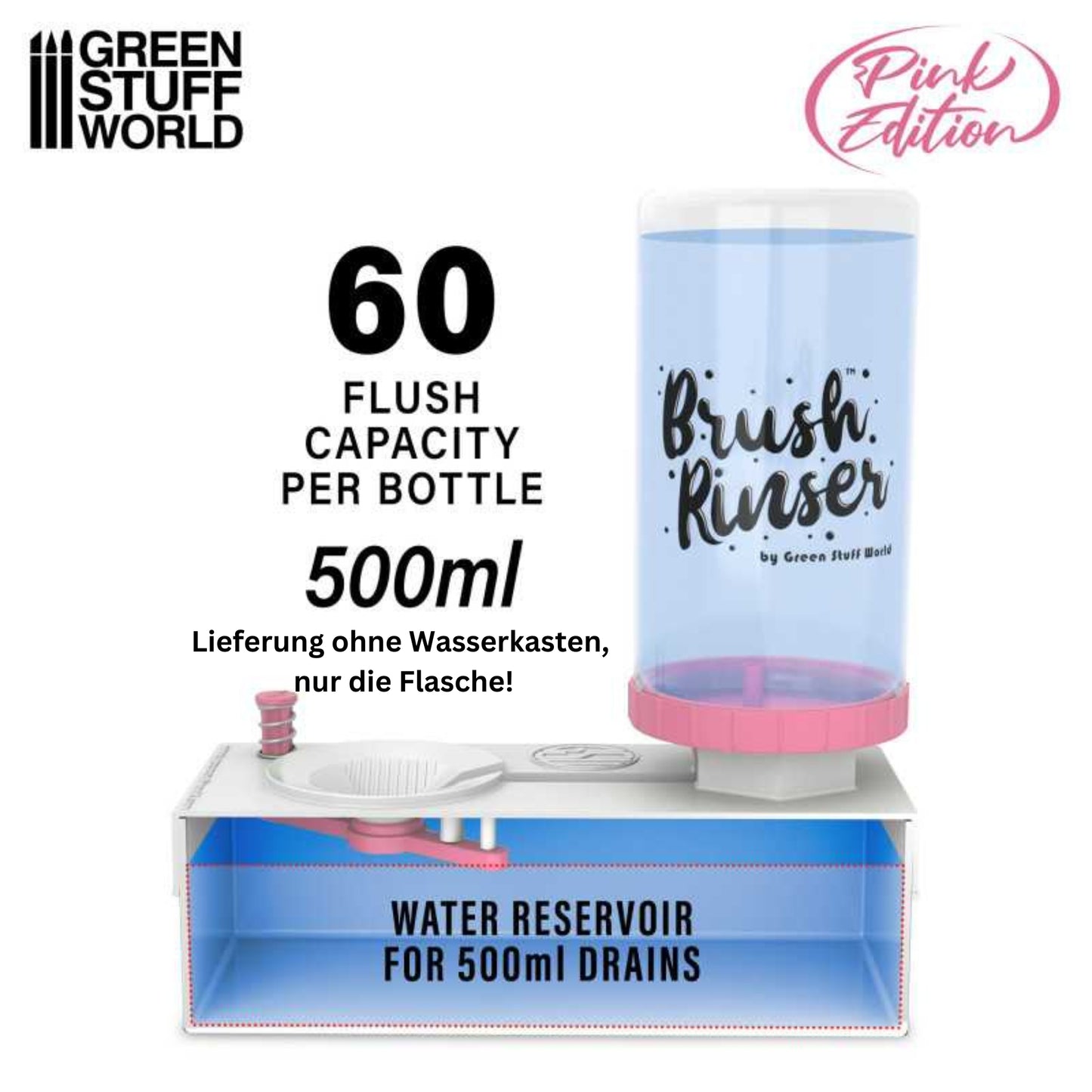 Brush Rinser Flasche 500ml - Rosa