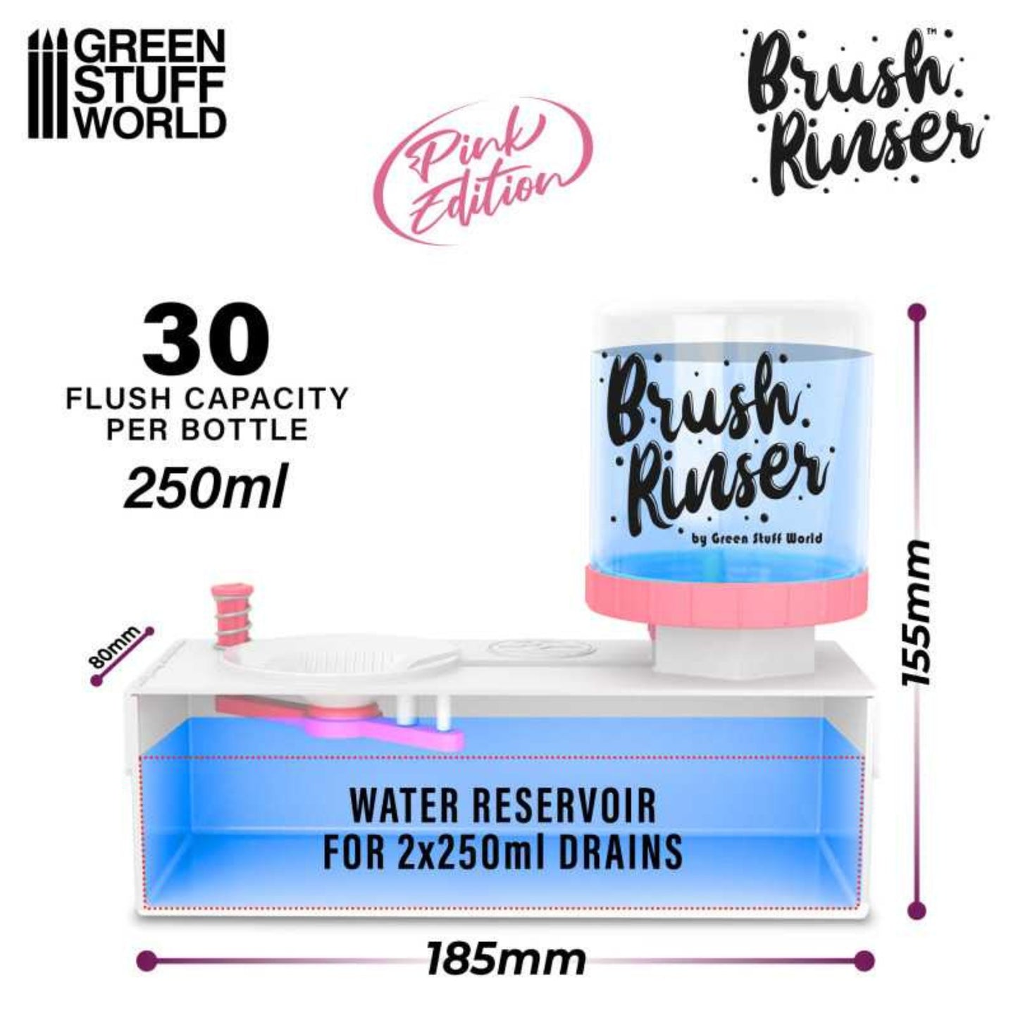 Wasserspender - Brush Rinser - rosa Pinselwascher