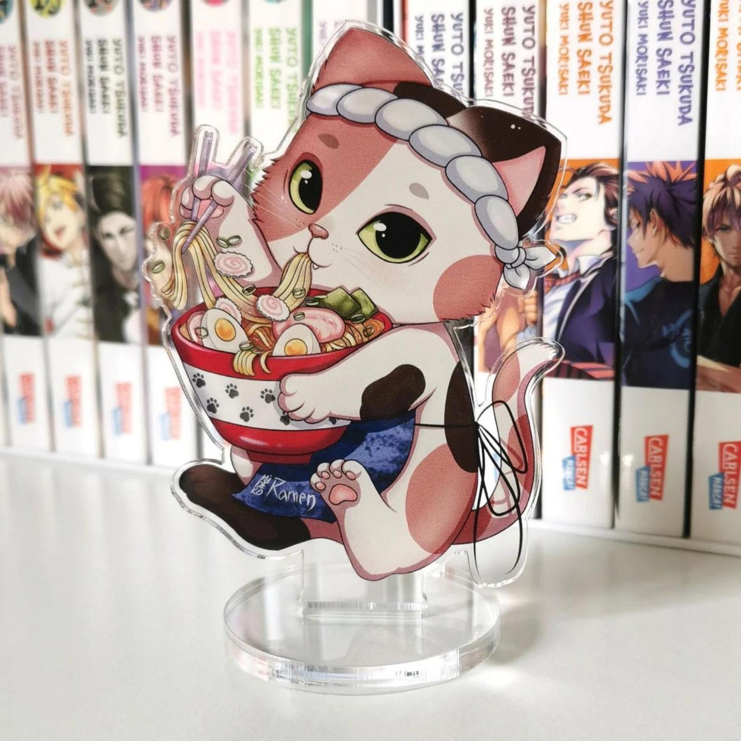 Hidekos Artwork - Ramen Neko Acryl Aufsteller | Standee - einseitig bedruckt, ca. 10cm