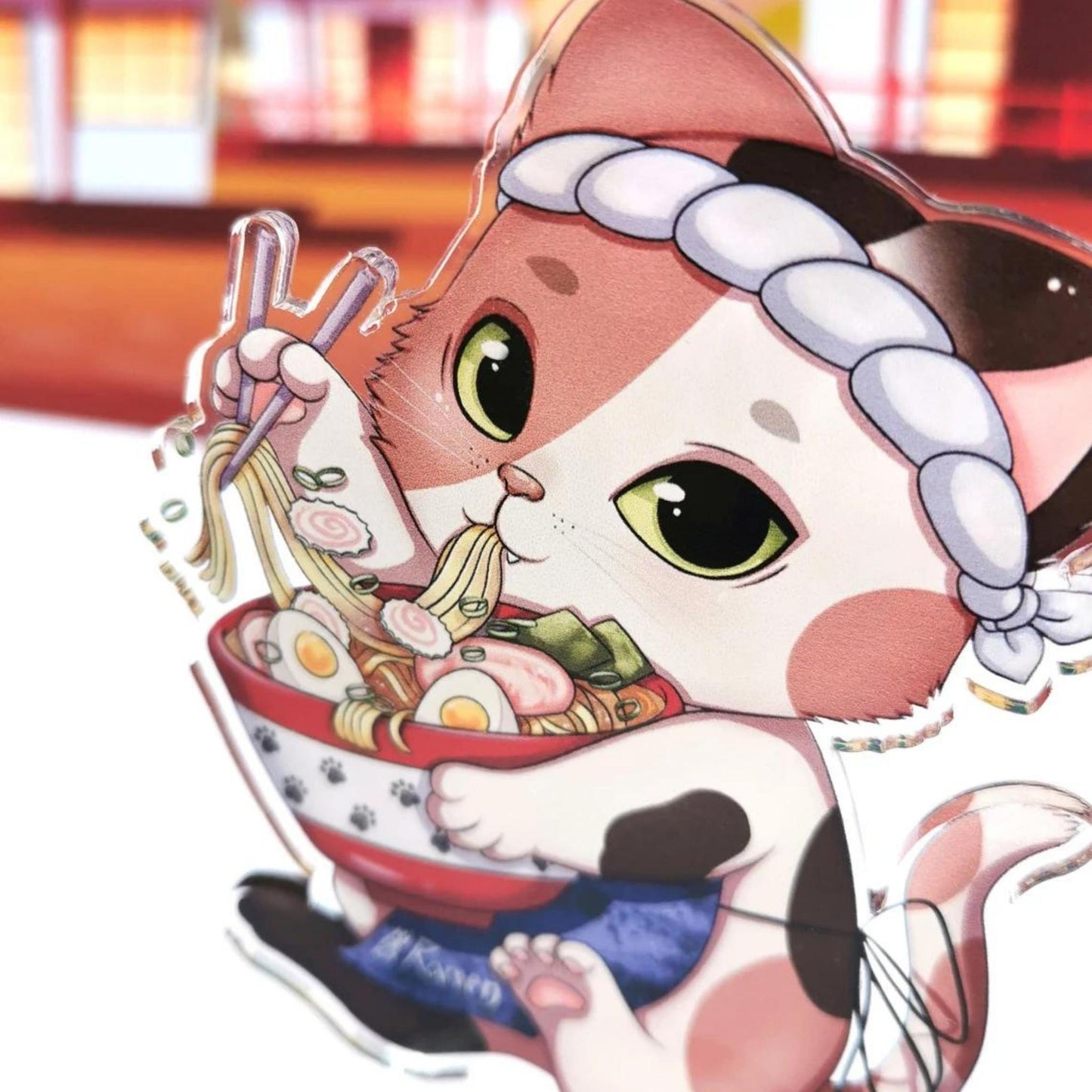 Hidekos Artwork - Ramen Neko Acryl Aufsteller | Standee - einseitig bedruckt, ca. 10cm