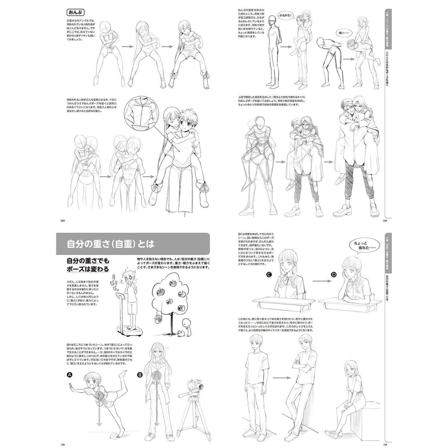 How to draw - jap. Zeichenbuch - Ausdruck von Gewicht und Leichtigkeit im Manga