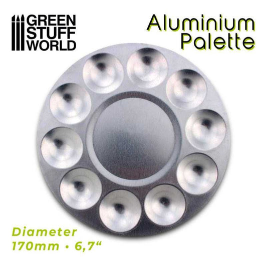 Malpalette aus Aluminium mit 10 Mulden