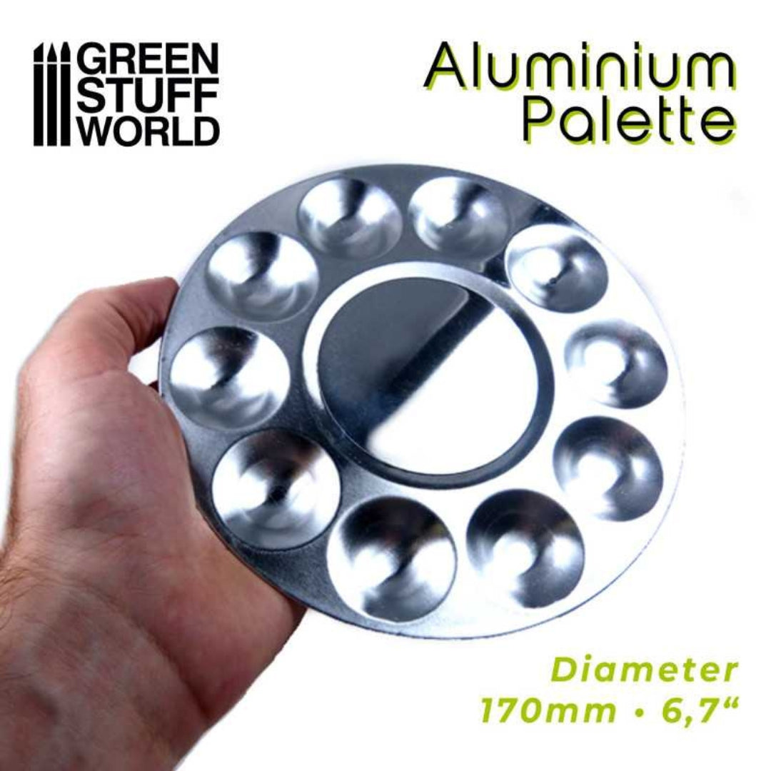 Malpalette aus Aluminium mit 10 Mulden